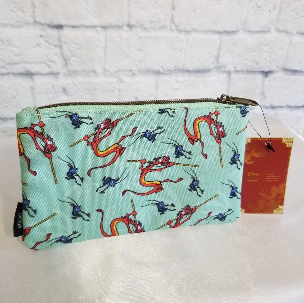 Loungefly Mulan Companion Friend Mushu Dragon Crikee Zip Disney Travel Pouch New - Picture 5 of 16